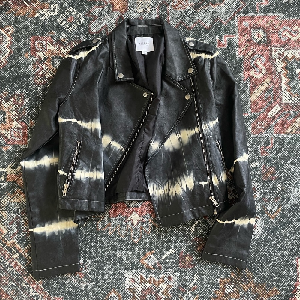 Tie dye leather jacket